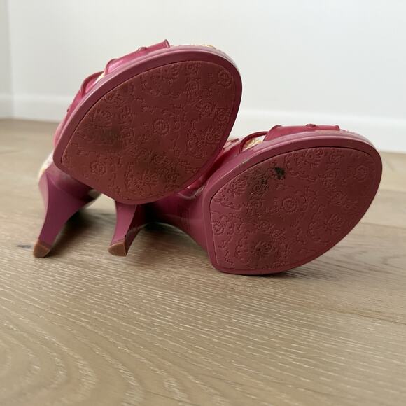 Bcbg Max Azria Women Jelly Heels Y2K Barbie Platforms Size 8 Vintage High Heels - Picture 8 of 8